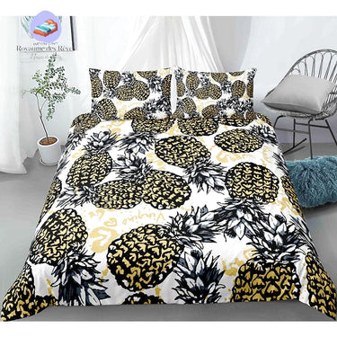 Housse de Couette Ananas Noir